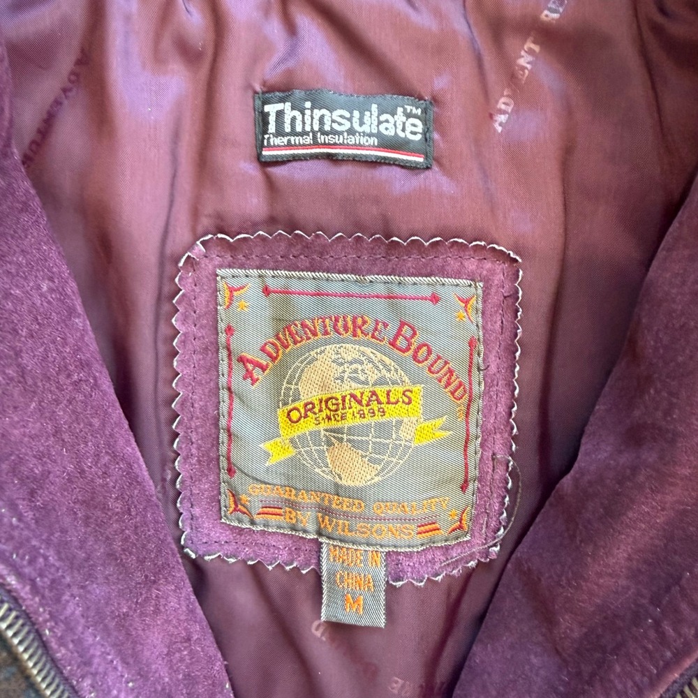 Adventure Bound Wilsons‎ Purple Suede Leather Southwestern Hooded Jacket Medium - Picture 4 of 11